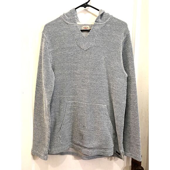 FAHERTY Blue Terry Robe Pullover Hoodie Top  Mens Size Small - Picture 2 of 10